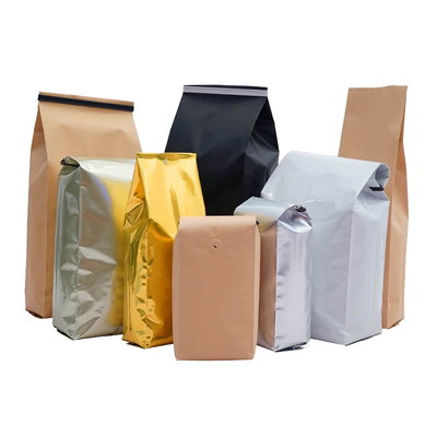 شراء أكياس حبوب القهوة المخصصة مع صمام العقدة الصفيحة القهوة الجانب غوسيت كيس online manufacture