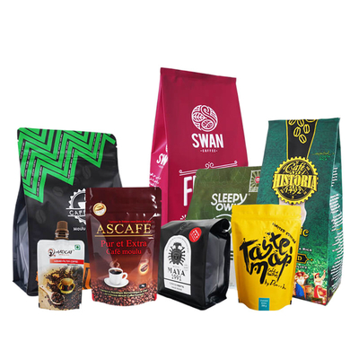 شراء كيس البلاستيك المخصص حبوب القهوة الحرارة الختم ورق الألومنيوم كيس مايلر OEM online manufacture
