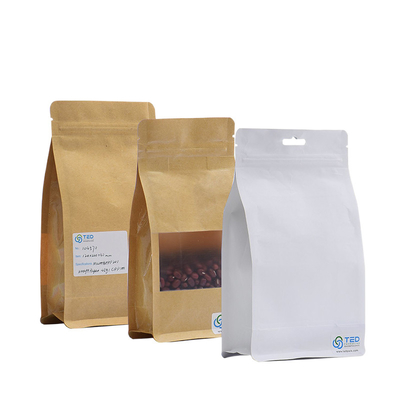 شراء 250G كيس القهوة من ورق الكرافت الأبيض كيس القهوة من الورق الكرافت مع نافذة online manufacture