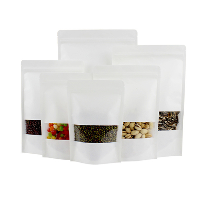 شراء ورق أبيض قابلة للتحلل الحيوي الوقوف الحقائب الحقائب Doypack مع سطح متطاط online manufacture