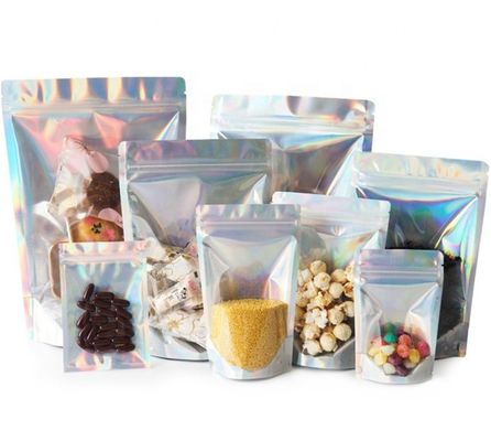 شراء ورق الألومنيوم أكياس زيبلوك هولوغرافية بالجملة 120 ميكرون SGS online manufacture