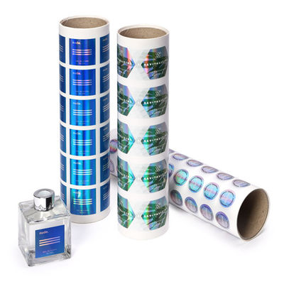 سمك مخصص ملصقات ملصقات الأمان الهولوغرامية 1D 2D الباركود مقاوم للحرارة