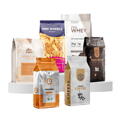 الورق الصناعي المخصص الوقوف الحقيبة كيس التعبئة و التغليف القهوة متطابقة انتهت أكياس أسفل مسطحة للكوب القهوة